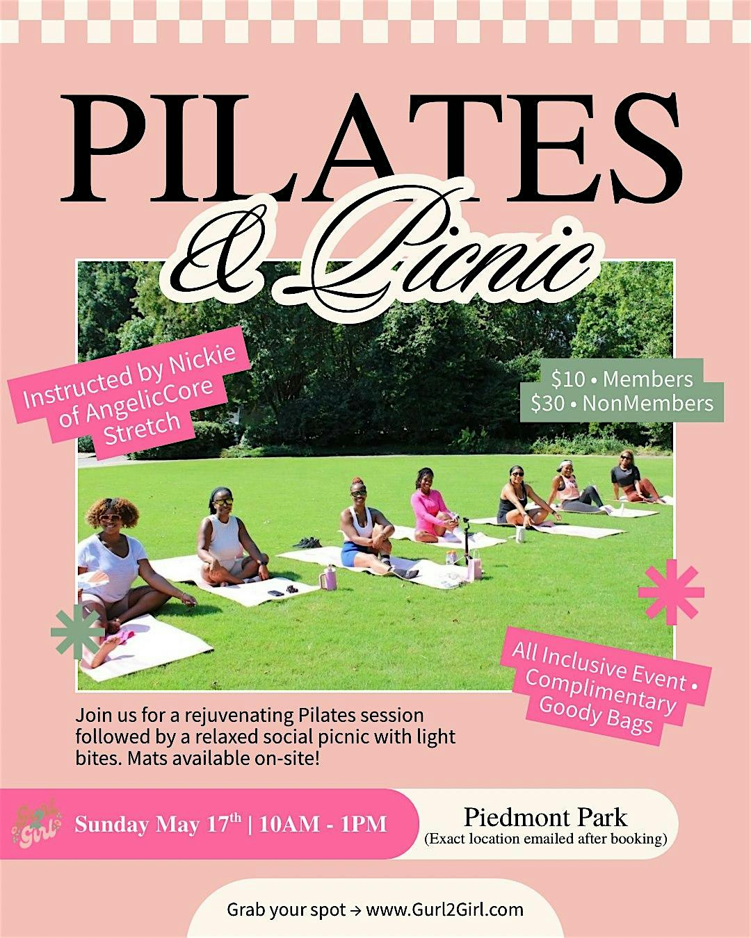 Pilates & Picnic | Atlanta Women’s Social Event by Gurl 2 Girl