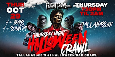 The Fright Crawl | Tallahassee Halloween Bar Crawl 2026 | Thurs, Oct. 29