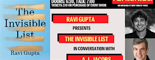 Ravi Gupta presents The Invisible List, with A.J. Jacobs
