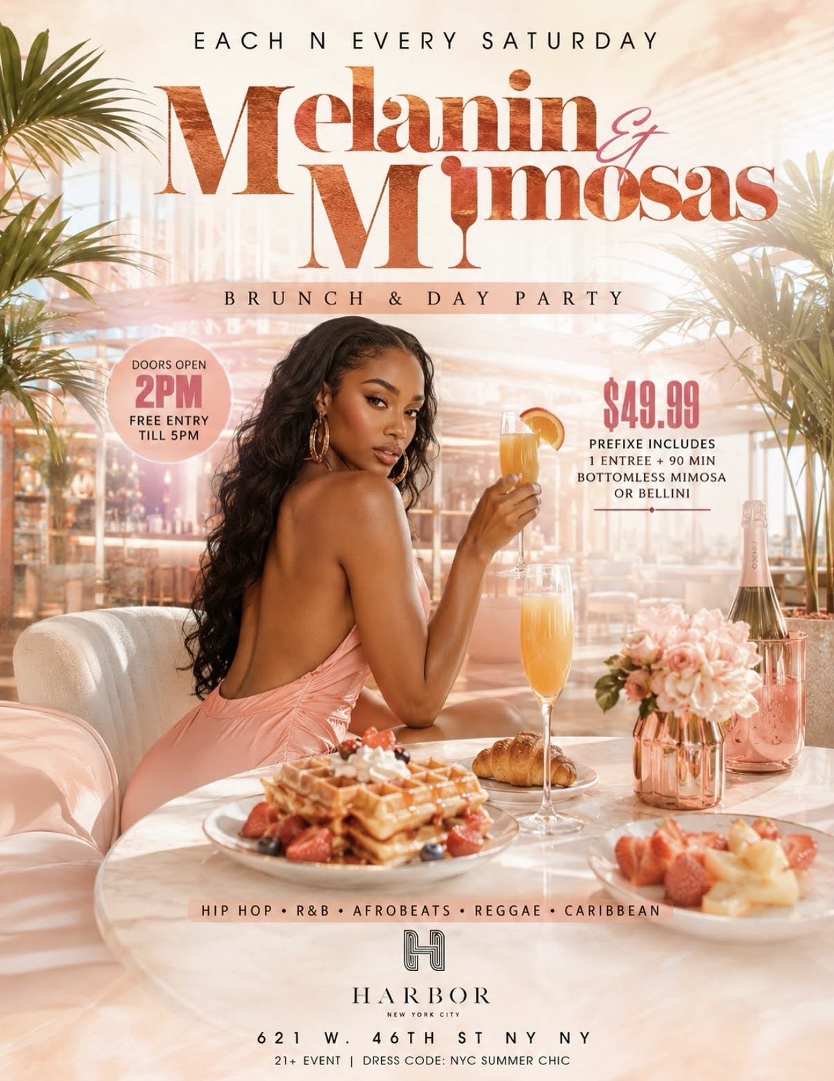 Melanin And Mimosas Brunch & Day Party At  Harbor NYC Rooftop Hosted By Smoove Events