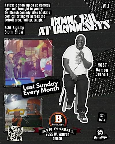 Book 'Em At Brooksey's Comedy Open Mic