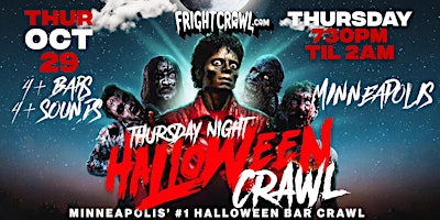The Fright Crawl | Minneapolis Halloween Bar Crawl 2026 | Thurs, Oct. 29