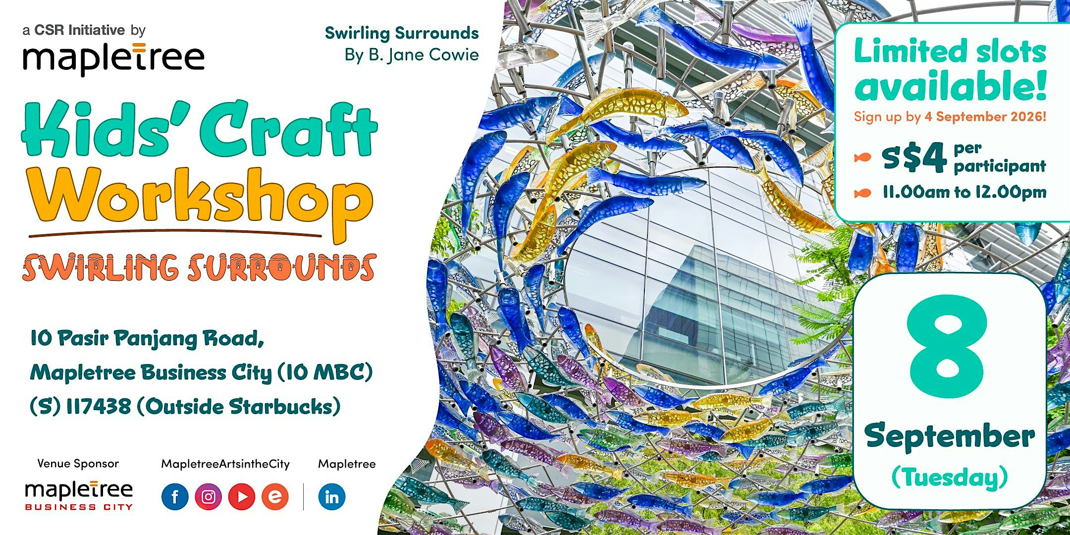 Mapletree Kids' Craft Workshop (Swirling Surrounds) 8 September 2026