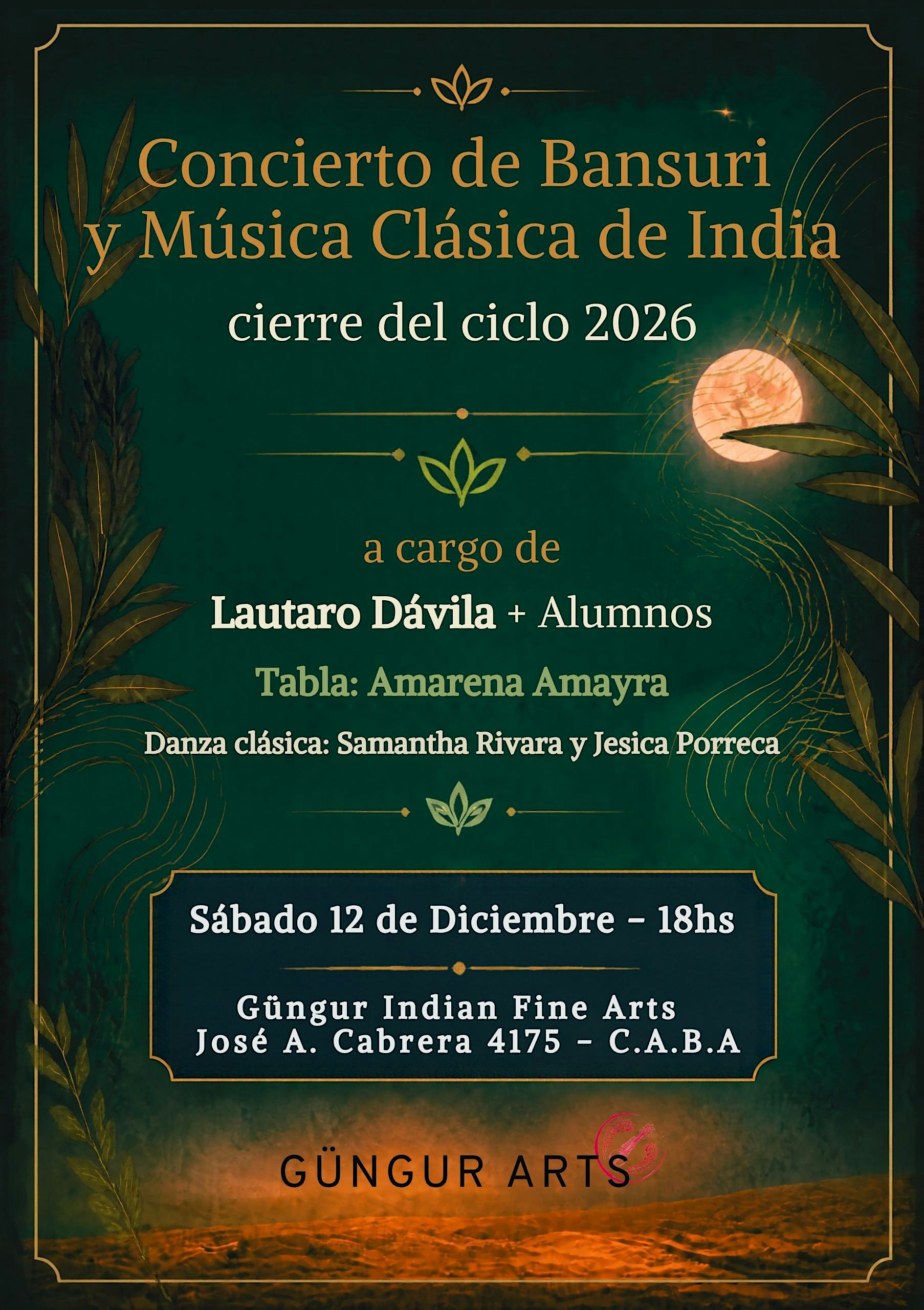 Concierto de Bansuri y música clásica de la India