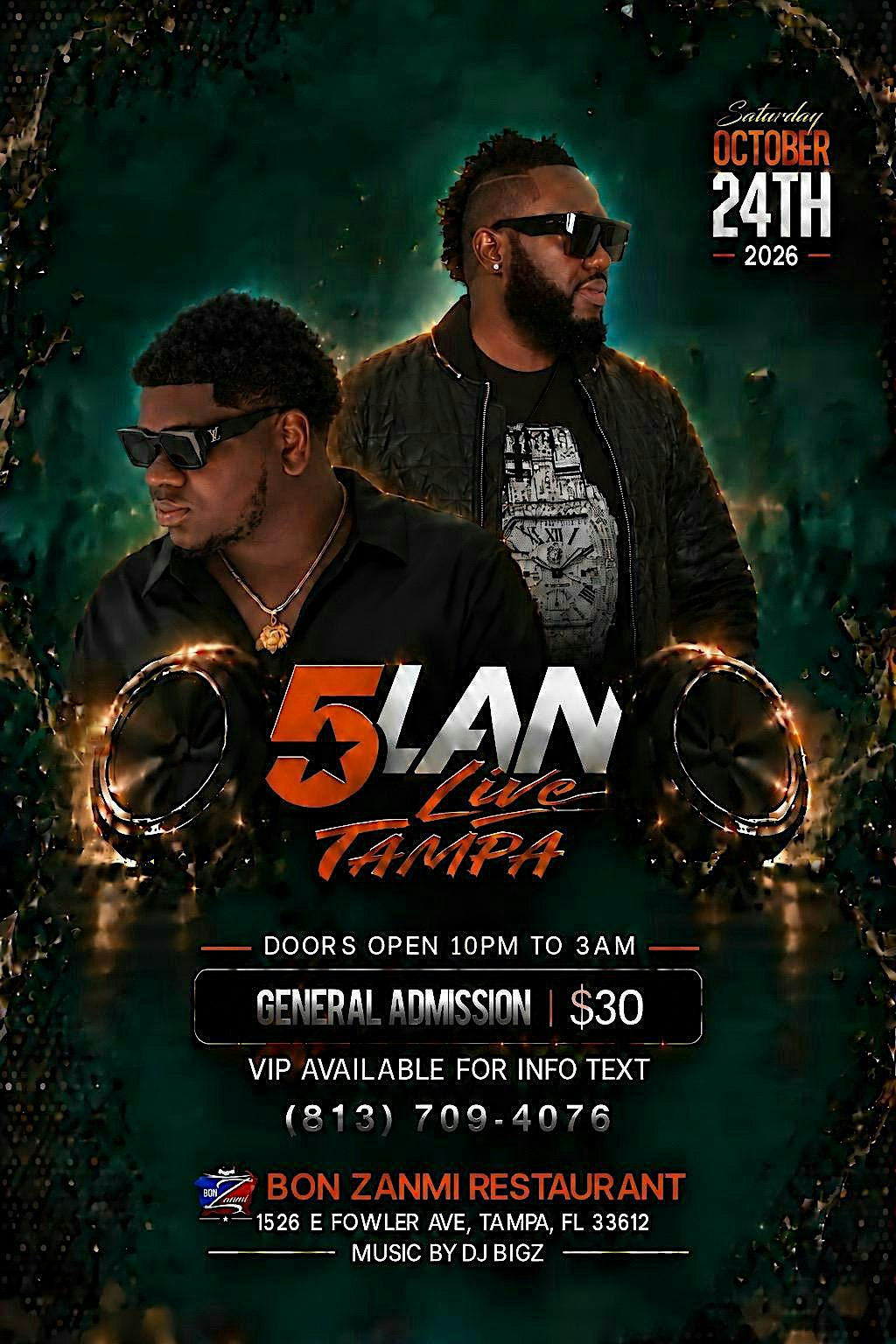 5Lan Live Tampa Sat Oct 24 Bon Zanmi Restaurant