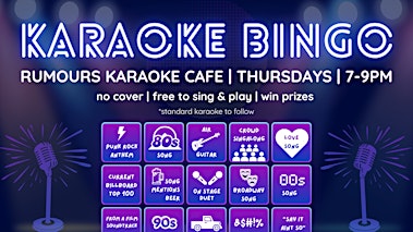 Karaoke Bingo Thursdays @ Rumours Karaoke Cafe