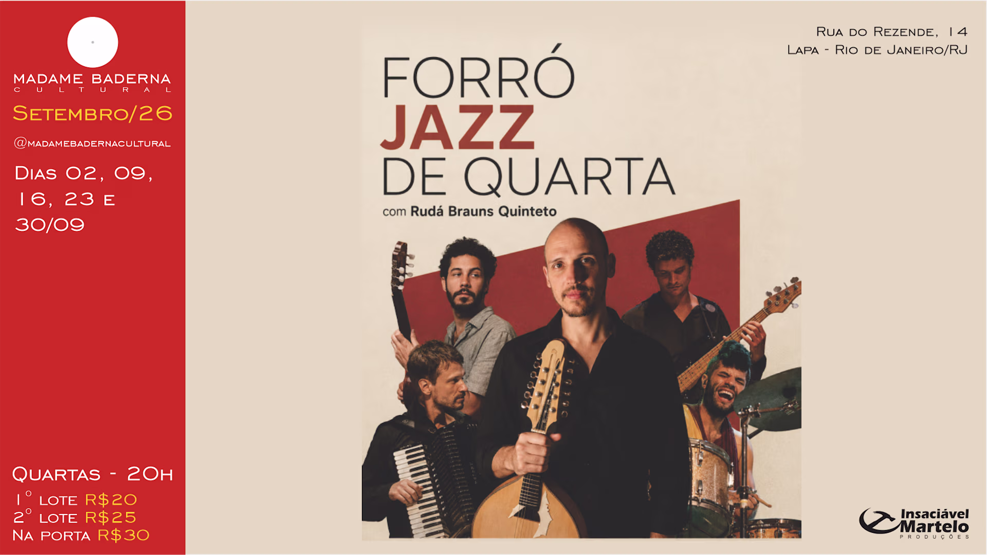 Forró Jazz De Quarta (Com Rudá Brauns Quinteto) - Semana 5