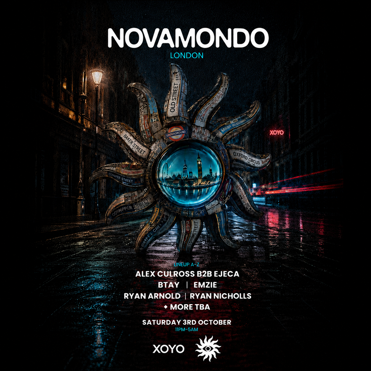 NOVAMONDO @ XOYO | Ejeca, Alex Culross, Ryan Nicholls, BTAY, Ryan Arnold