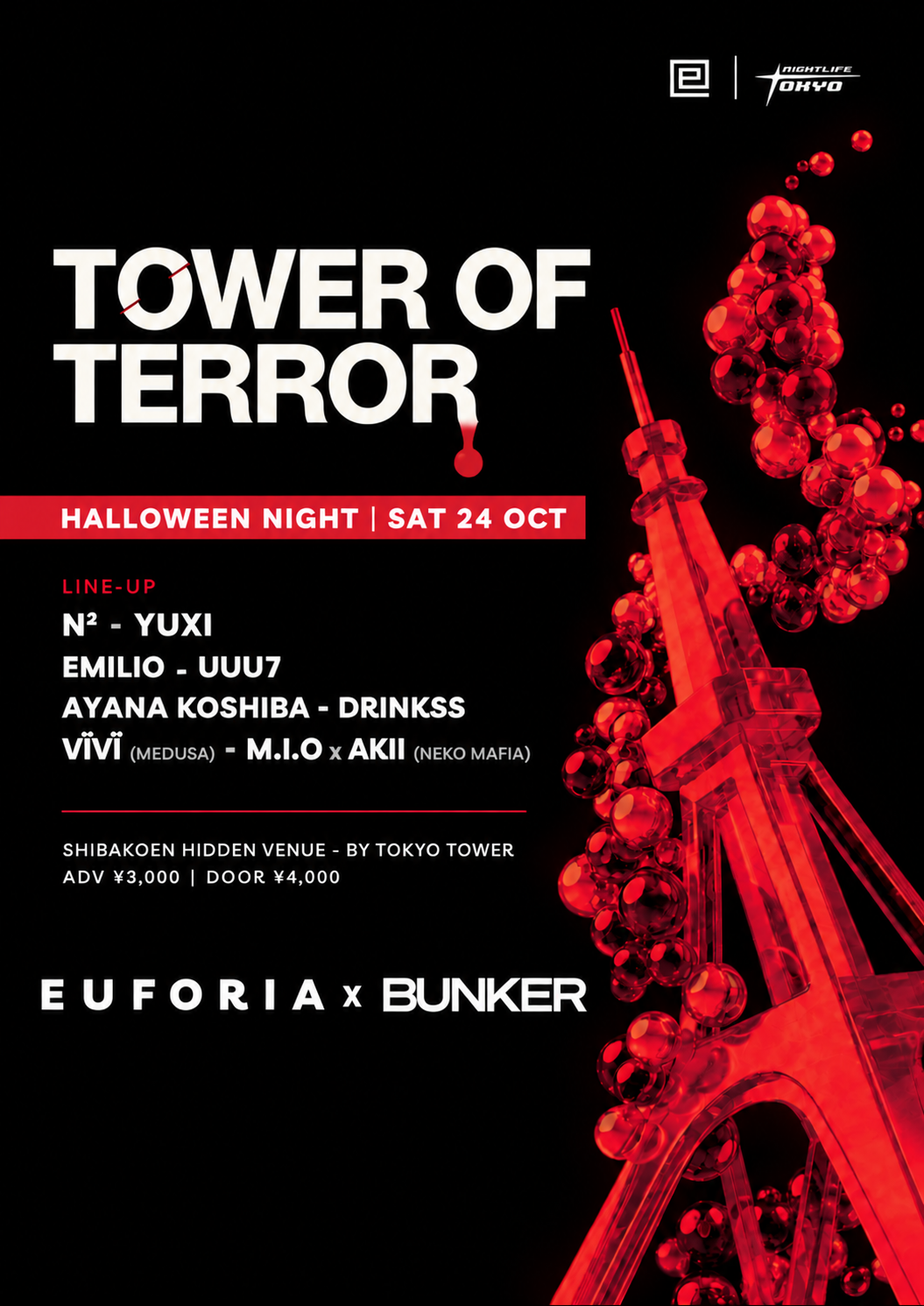 EUFORIA x BUNKER: TOWER OF TERROR - TECHNO - HARD GROOVE - HARD TECHNO
