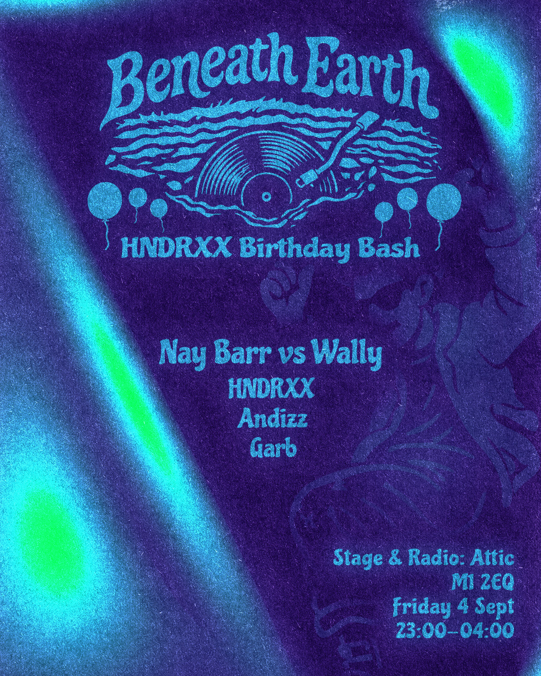 Beneath Earth Pres. HNDRXX Birthday Bash