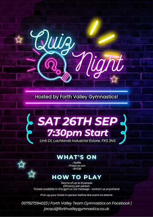 Forth Valley Gymnastics' Quiz Night