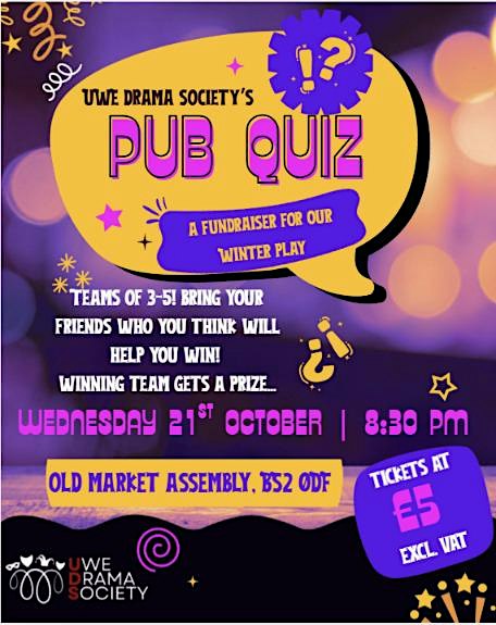 UWE Drama Society Pub Quiz