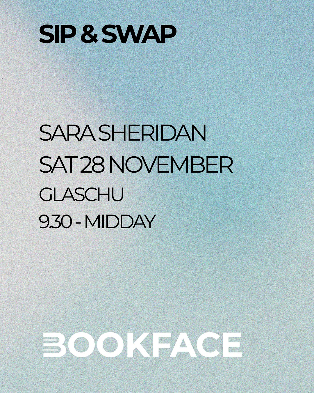 Bookface Sip & Swap for Christmas with author Sara Sheridan
