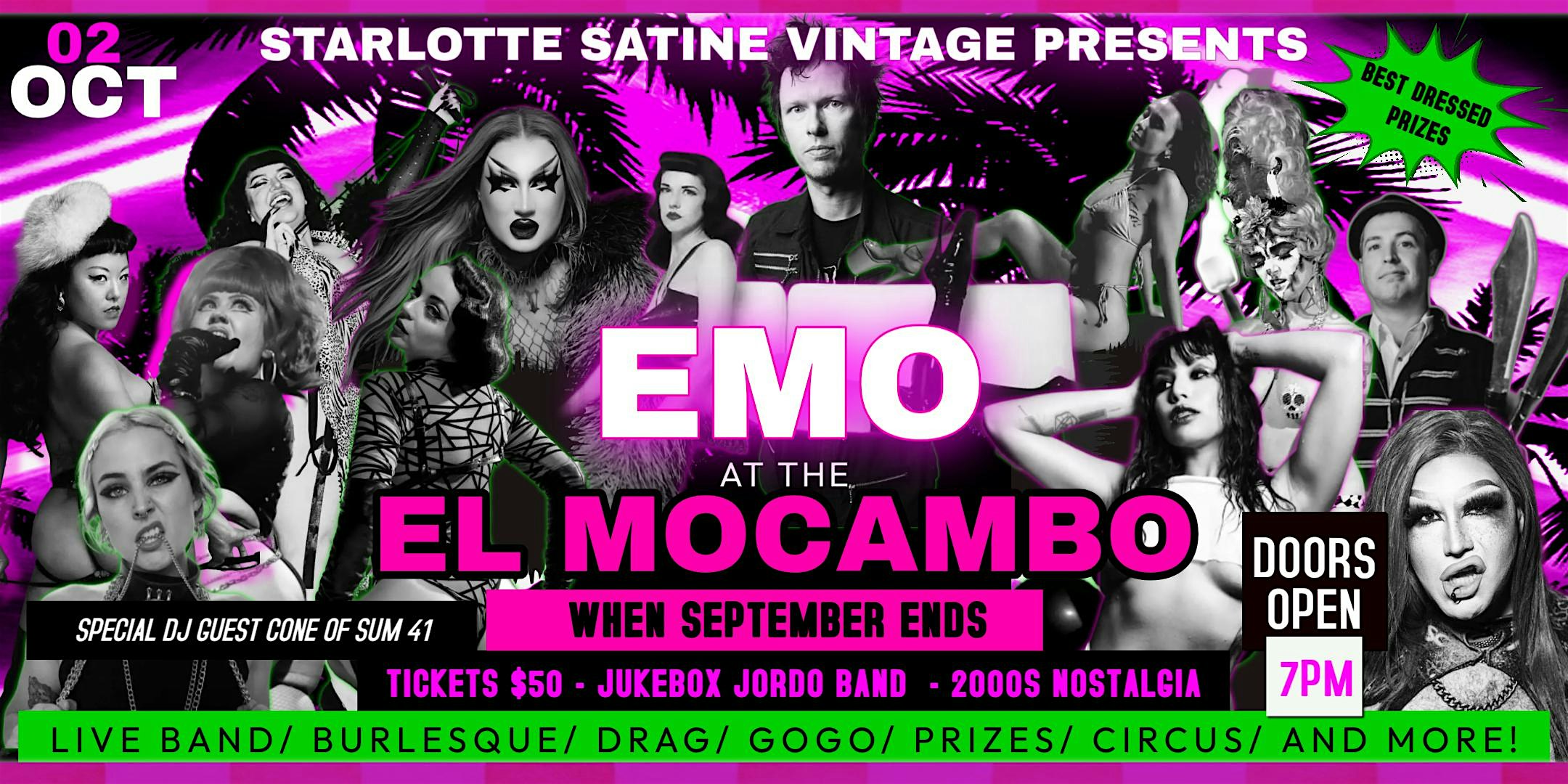 "EMO AT THE EL MOCAMBO" When September Ends OCT 2nd