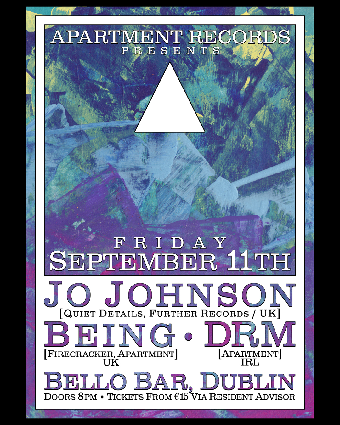 Apartment Records presents: Jo Johnson / Being / DRM