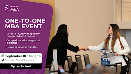 Discover One-to-One MBA Opportunities in Shanghai on 10 September 2026