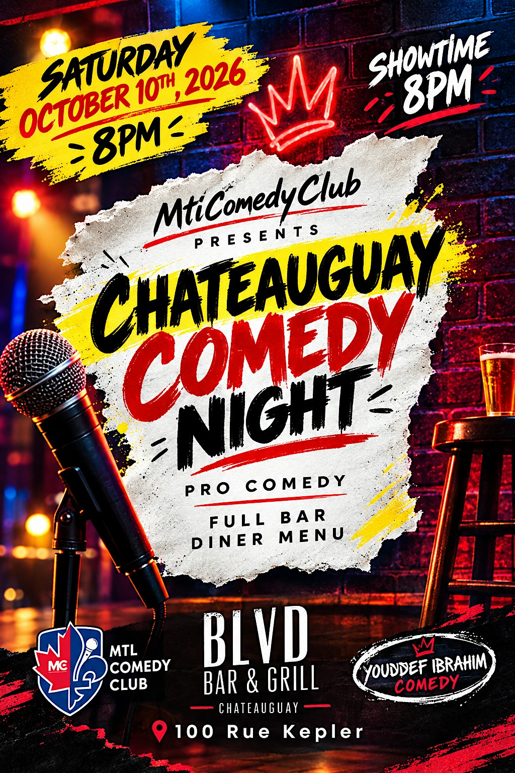 CHATEAUGUAY ENGLISH COMEDY NIGHT- | SATURDAY OCTOBER 10th, 2026