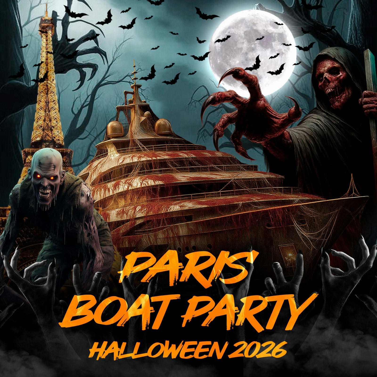 Paris Boat Halloween Party Bateau Club Hanté