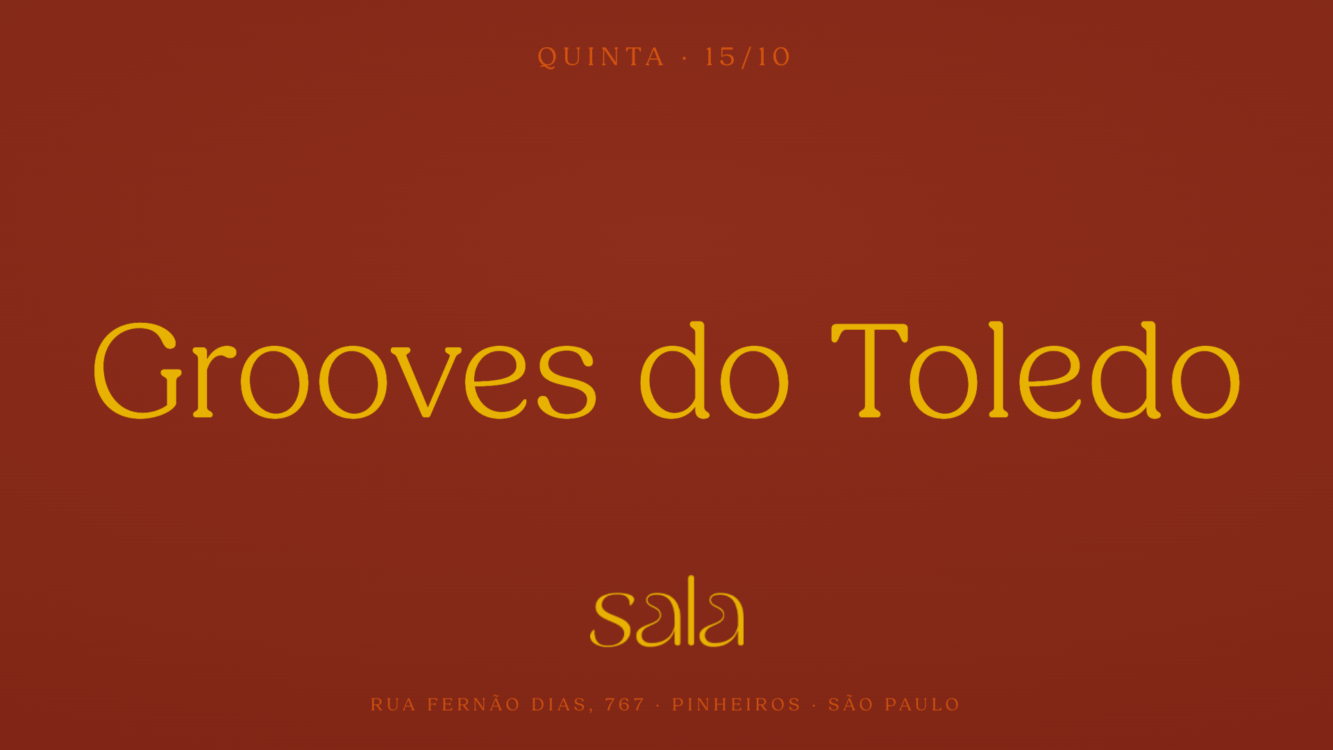 Sala recebe Grooves do Toledo