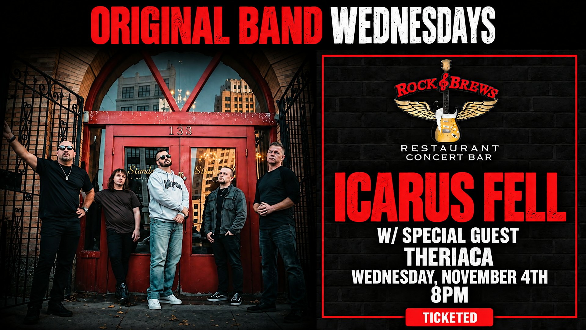 ICARUS FELL W/ THERIACA @ ROCK & BREWS ROYAL OAK - ORIGINAL BAND WEDNESDAYS