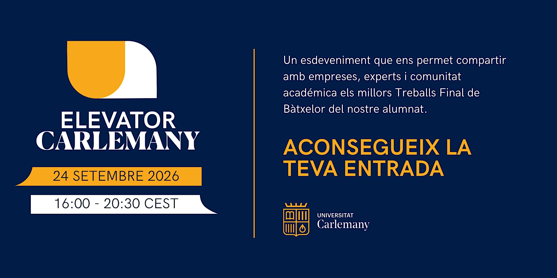 Elevator Carlemany 2026  | Universitat Carlemany