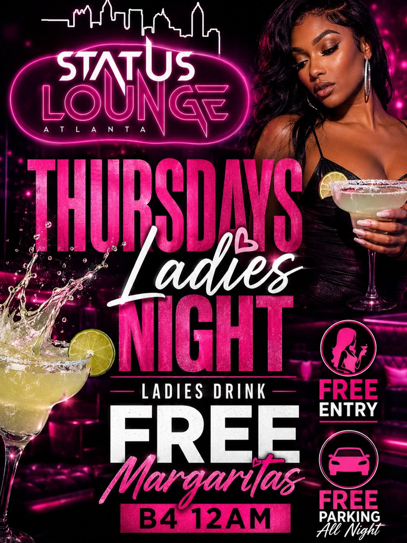 LADIES NIGHT!  LADIES DRINK FREE MARGARITAS 8PM-12AM