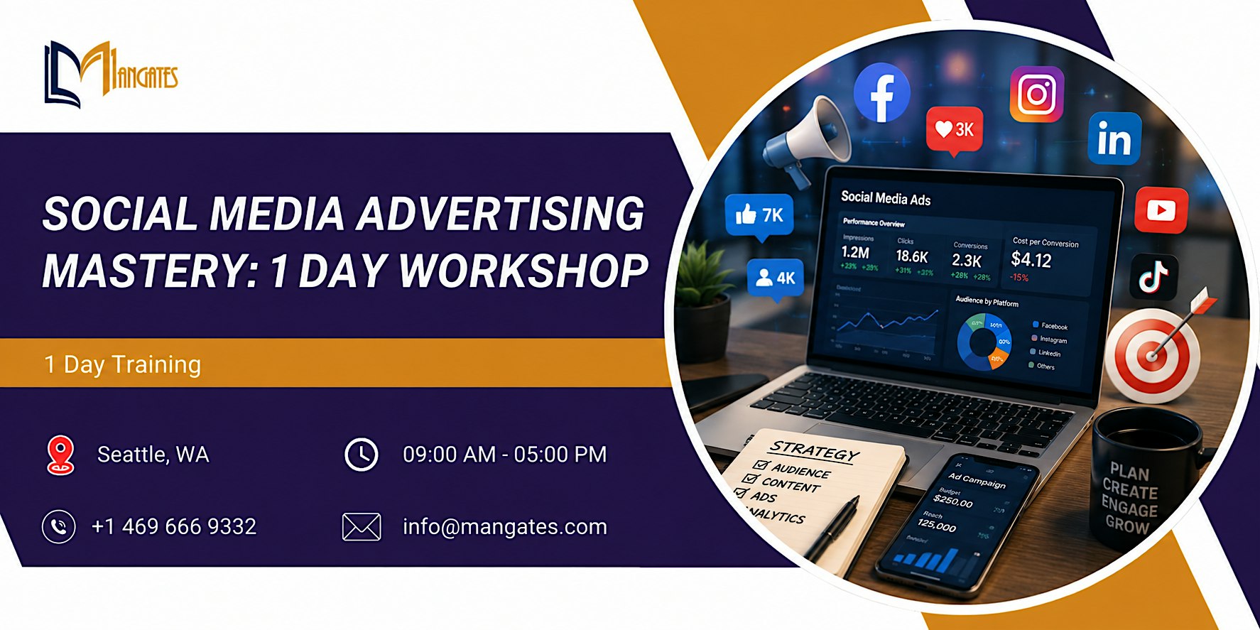 Social Media Advertising Mastery: 1 Day Workshop | Seattle, WA