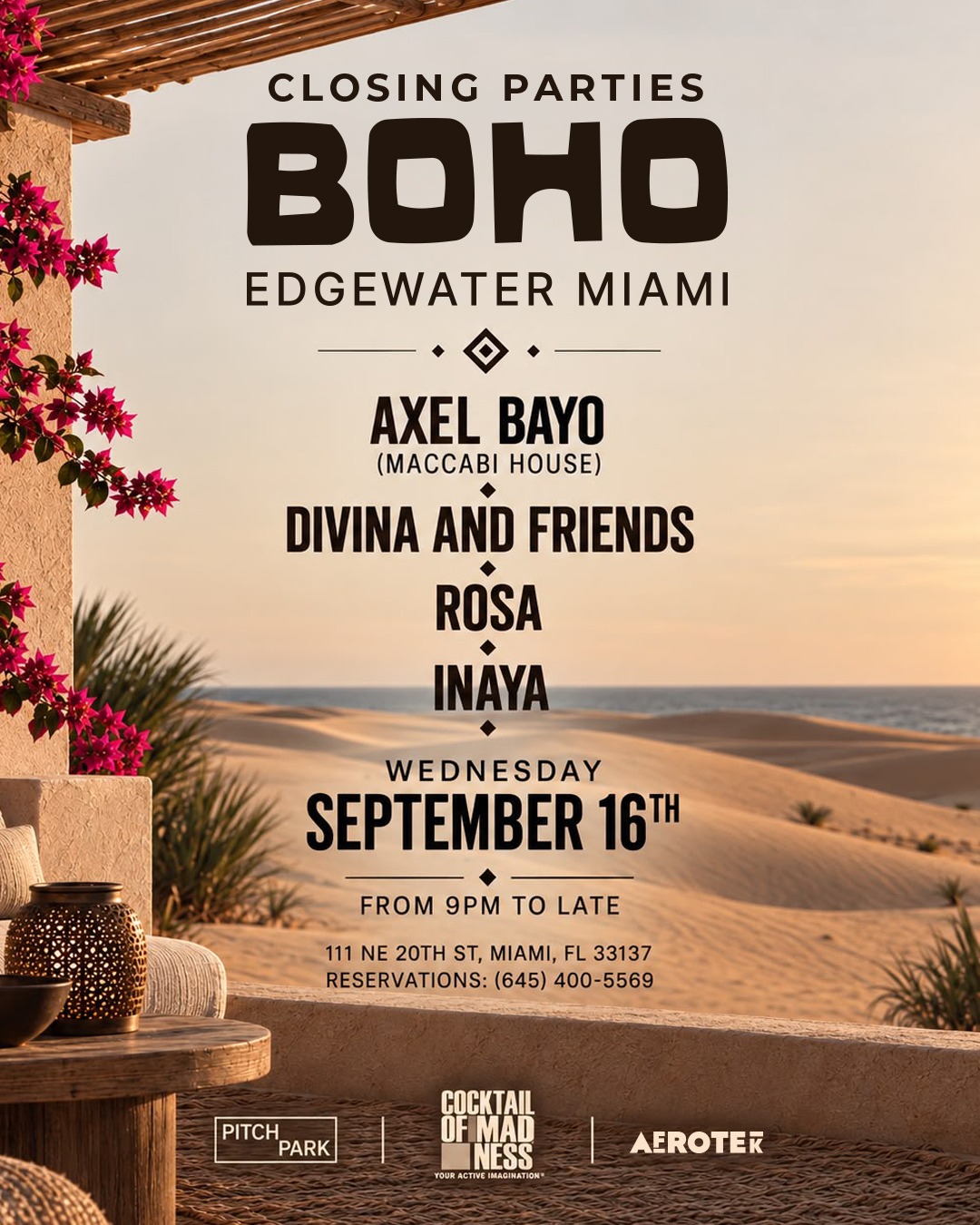 BOHO Edgewater AXEL BAYO (MACCABI HOUSE) / DIVINA AND FRIENDS / ROSA/ INAYA