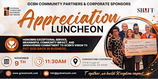 Community Partners & GCBN Corporate Sponsors Appreciation Luncheon