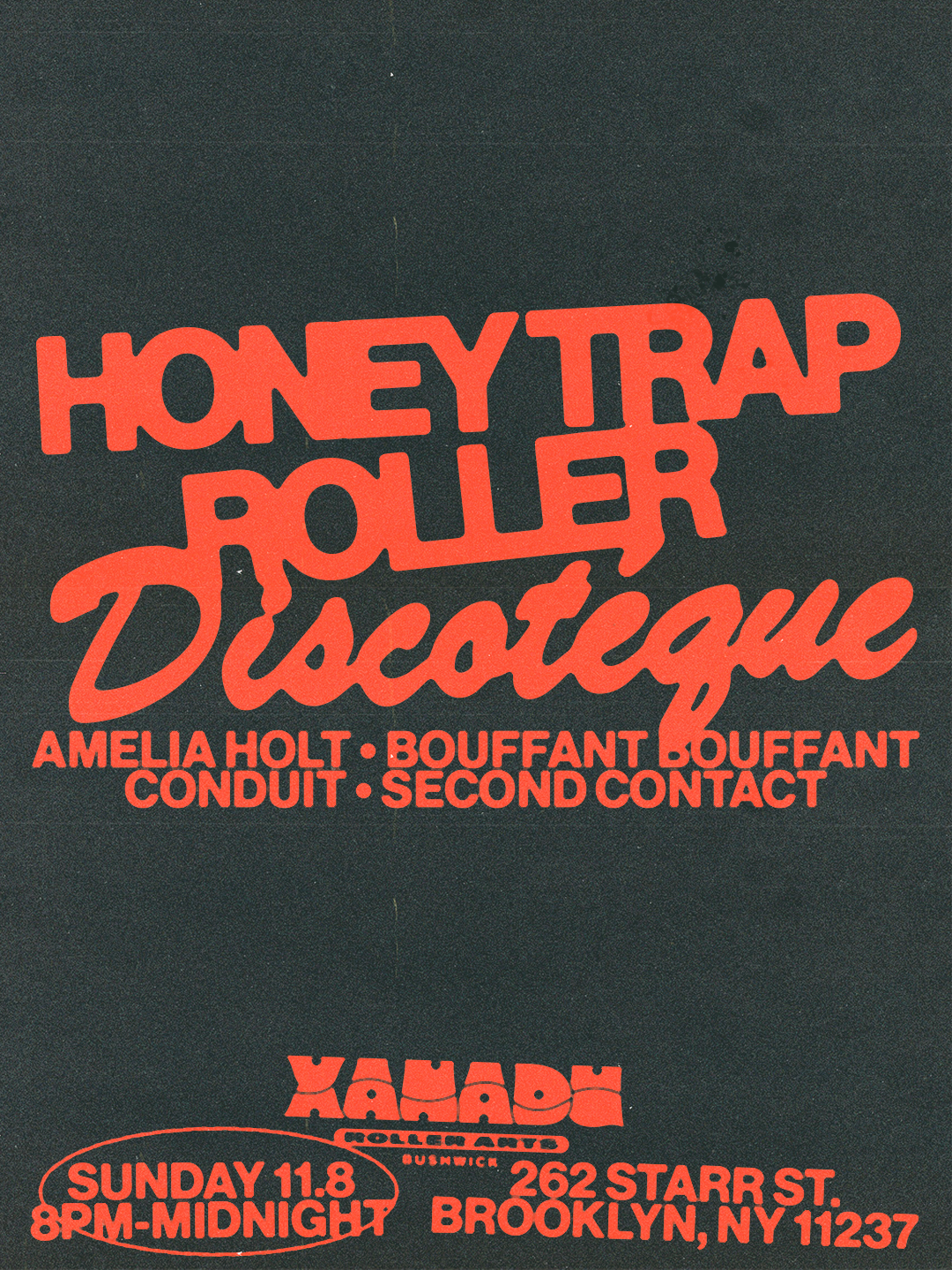 Honey Trap Roller Discoteque feat. Amelia Holt, Bouffant Bouffant, Conduit & Second Contact