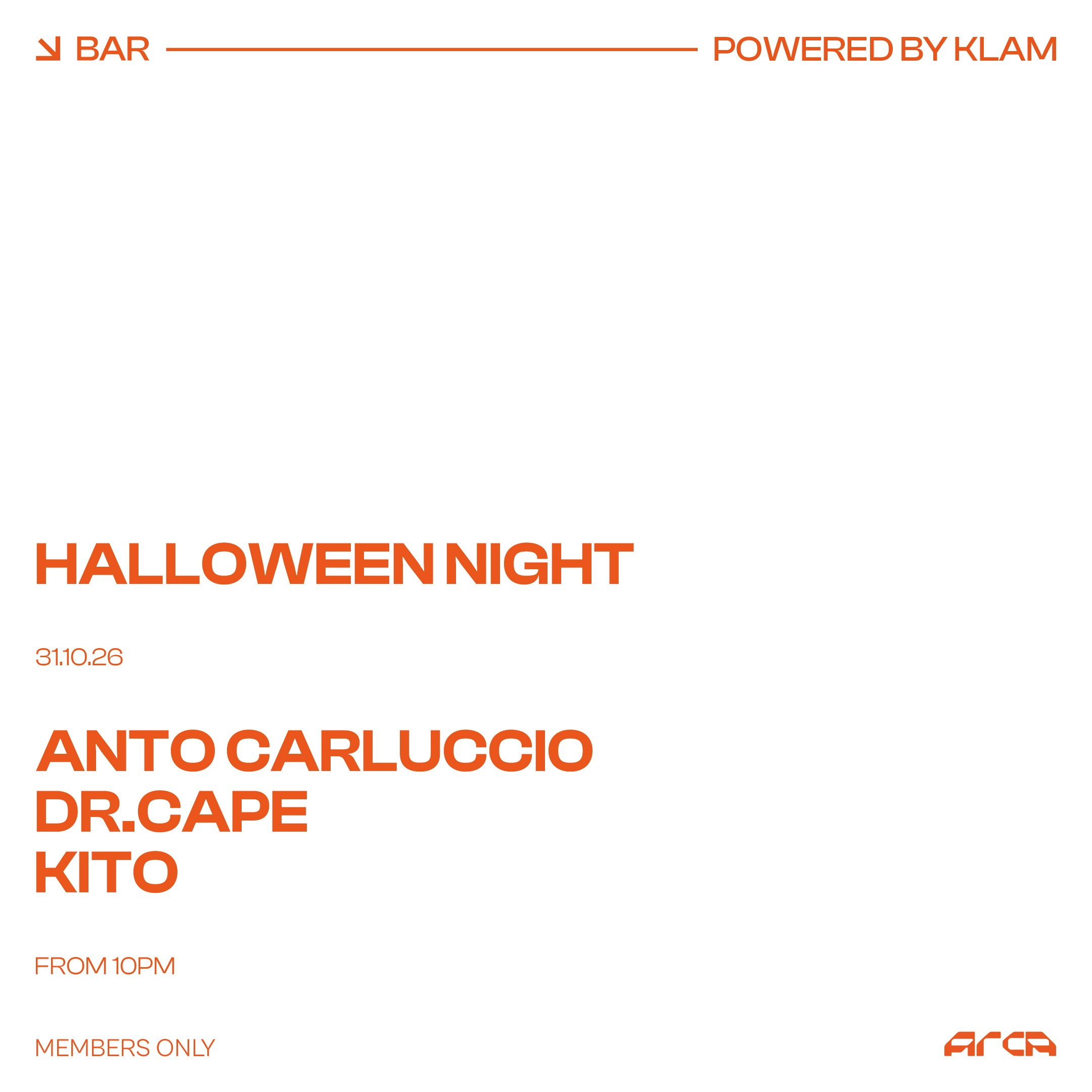 Klam Halloween Night (Arca Bar) [ACCESSO RISERVATO AI TESSERATI ARCA]