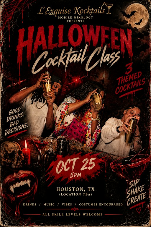 Sip, Stir & Scream:  Halloween Cocktail Classs