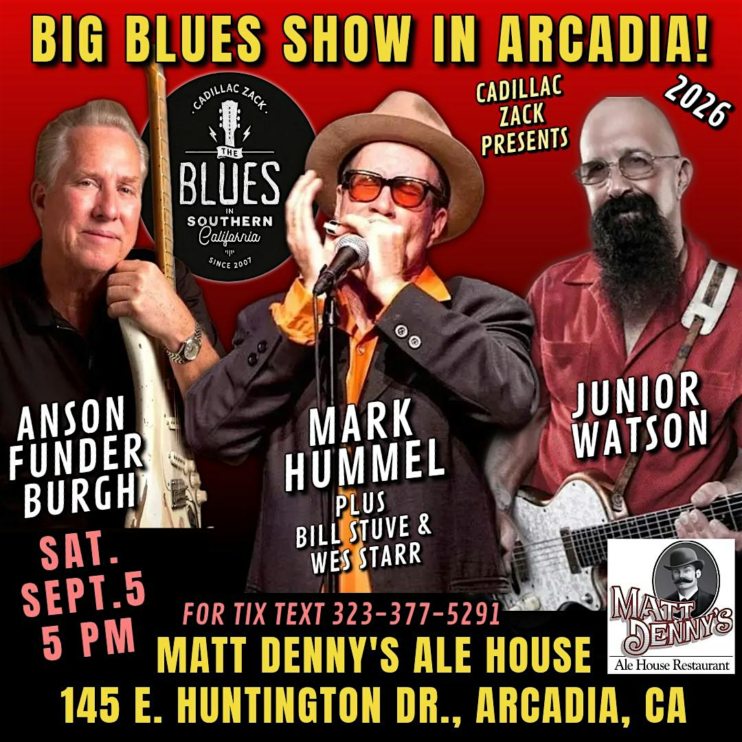 MARK HUMMEL, ANSON FUNDERBURGH & JUNIOR WATSON - 3 Blues Legends - Arcadia!