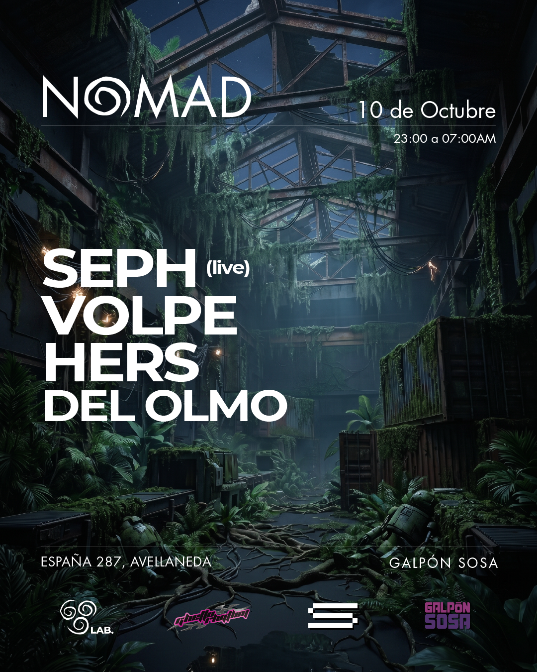Volpe, Seph(live), HERS & DEL OLMO at NOMAD TECHNO 10/10