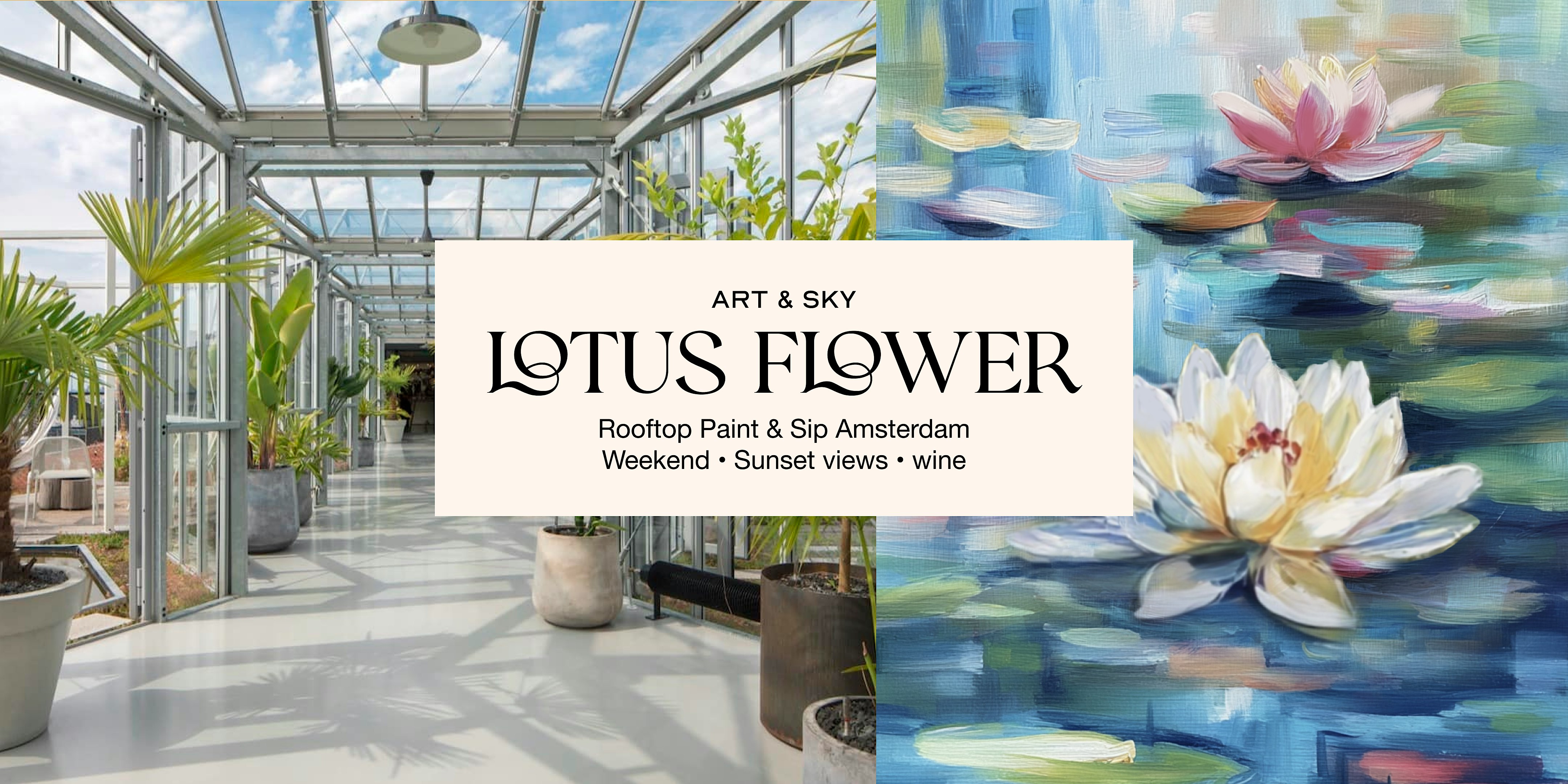 Saturday Rooftop Painting: 3h00 workshop "Lotus flower" Zoku Amsterdam
