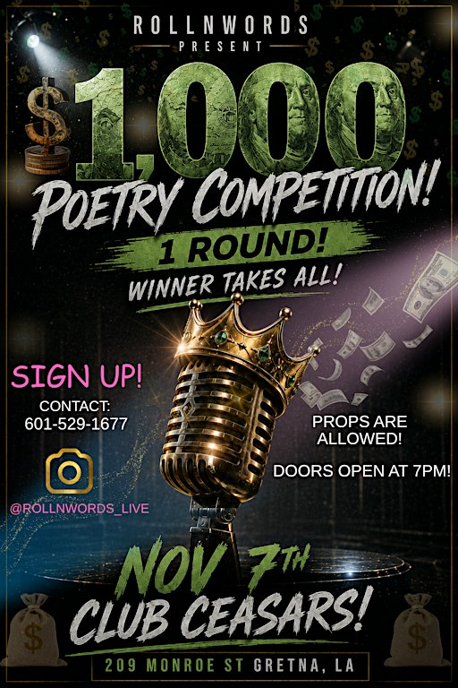 1,000 POETRY COMPETITION!