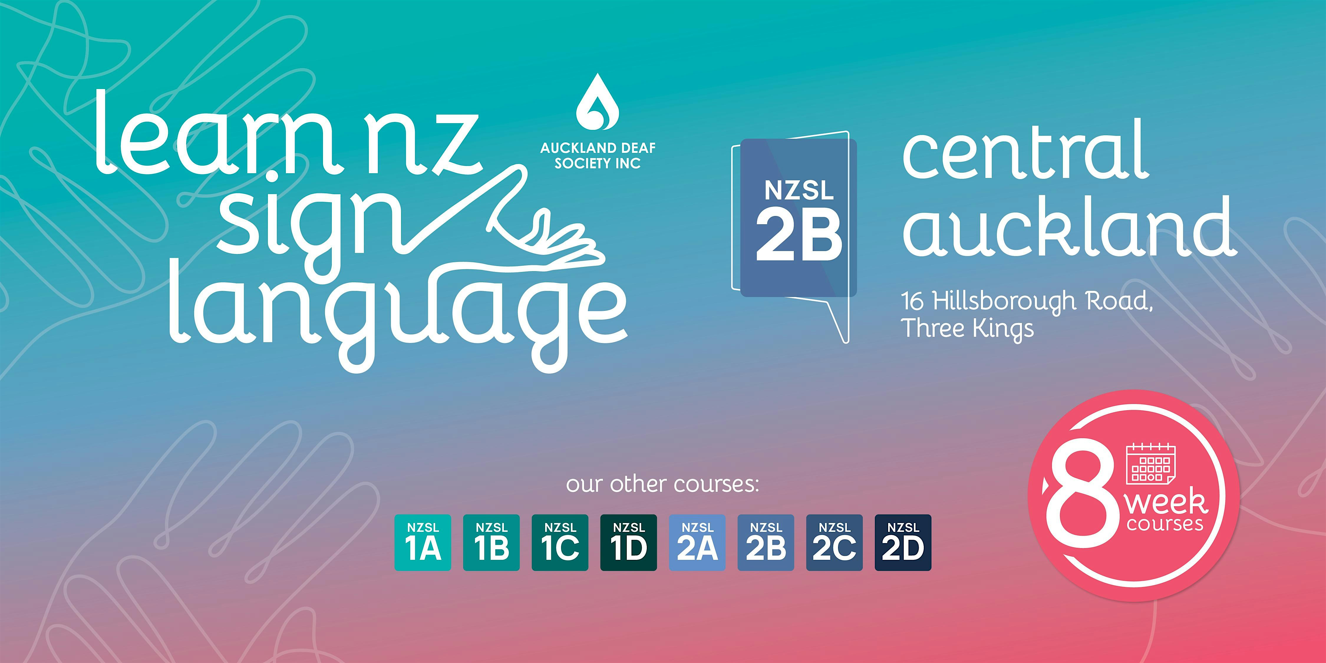 NZ Sign Language (NZSL) Level 2B Course - Term 4 2026