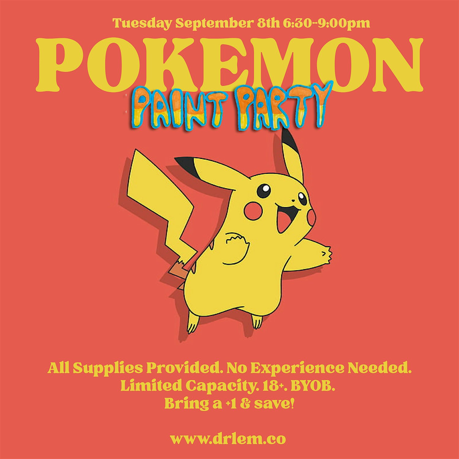 Pokemon Paint Party | All Supplies Provided | No Experience Needed |