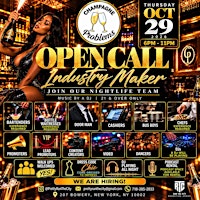 HALLOWEEN WEEK All BLACK  Open Call Industry Mixer at  Champagne Problems