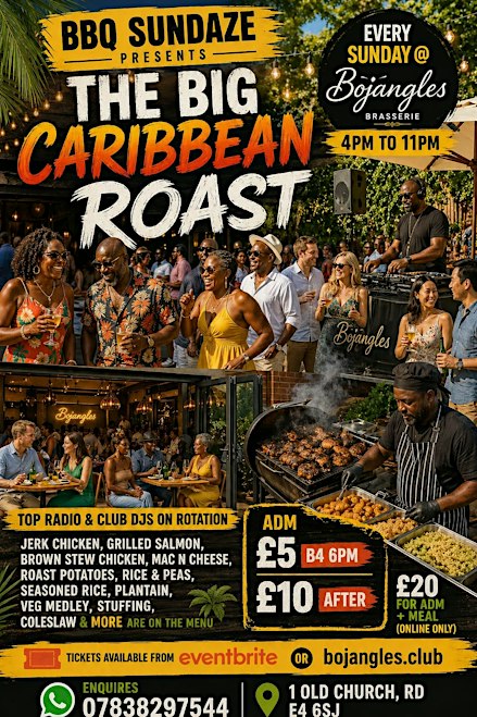 BBQ Sundaze presents The Big Caribbean Roast...(Every Sunday)