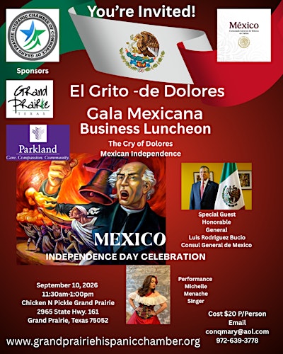 El Grito Gala Mexicana Business Luncheon - The Cry of Dolores Mexican Inde
