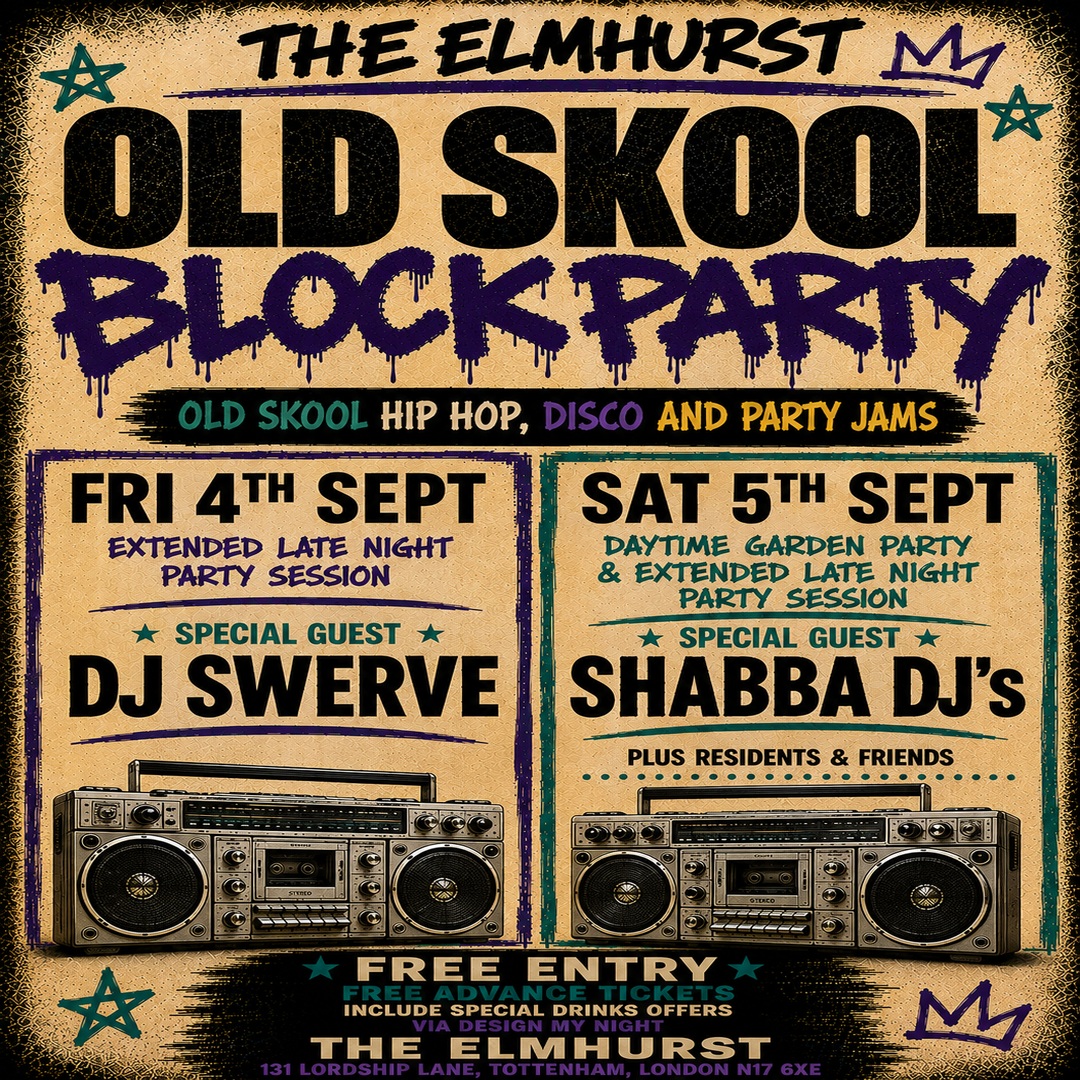 Old Skool Garden 'Block' party, BBQ & lates with Shabba DJ's 