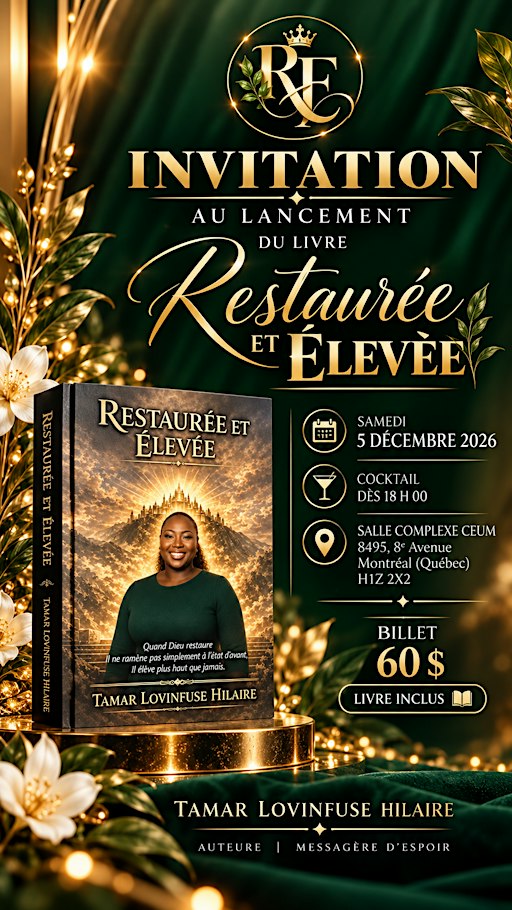 Lancement Officiel du livre « Restaurée & Élevée »