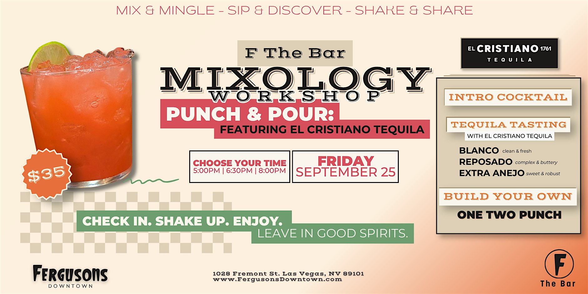 Mixology Workshop - Punch & Pour: Featuring El Cristiano Tequila