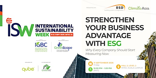 Strengthen Your Business Advantage with ESG @ ISW 2026