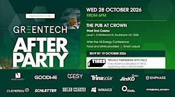Greentech 2026 All Energy AFTERPARTY