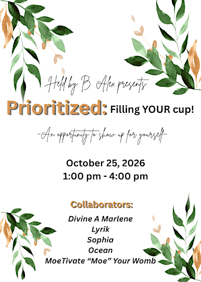 Prioritized: Filling YOUR Cup