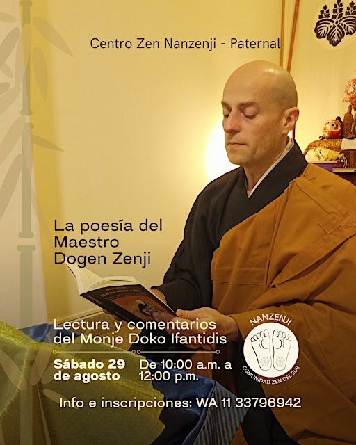 La poesía del Maestro Dogen Zenji- Sábado 26 SEPTIEMBRE  10:00 am-Paternal