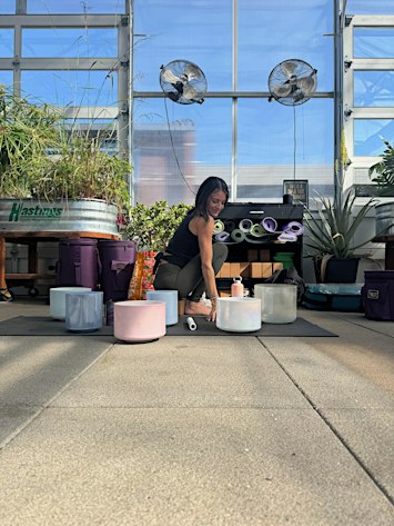 Morning Yoga + Sound in the Greenhouse at Grow + Gather