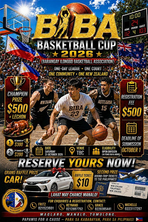 2026 BIBA Basketball Cup New Zealand | One-Day League